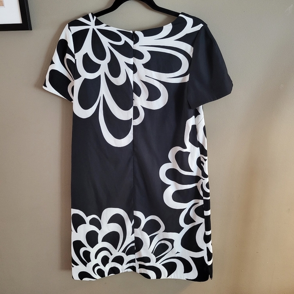 AB Studio Black & Ivory Shift Dress, size 10 - Picture 2 of 16